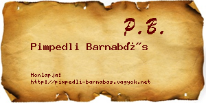 Pimpedli Barnabás névjegykártya